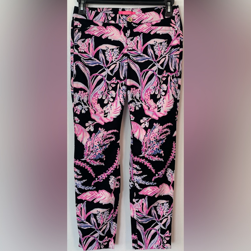 Lilly Pulitzer Kelly Skinny Ankle Pant - Size 4 - Onyx Wild Within